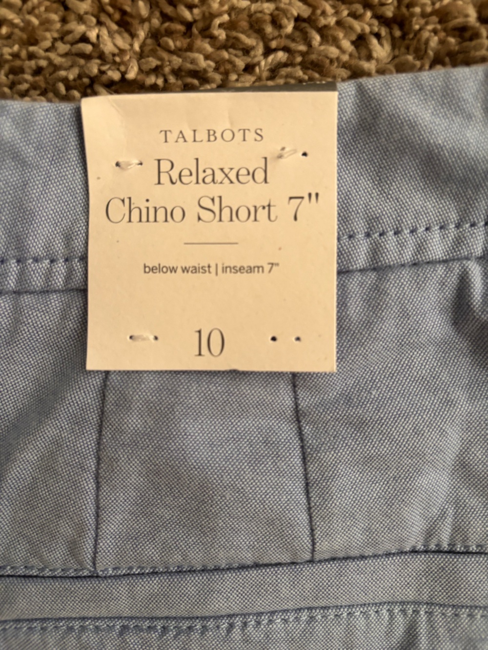 Relaxed Cotton Chino Shorts – NWT – Size 10 – Light Blue - Picture 6 of 8